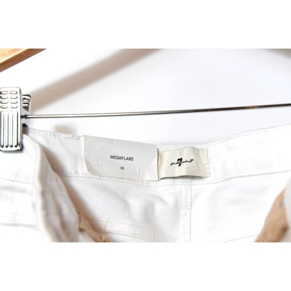 Seven For All Mankind Jeans Womens 28 White Mega Flare Denim Boho Western NEW - Picture 7 of 14